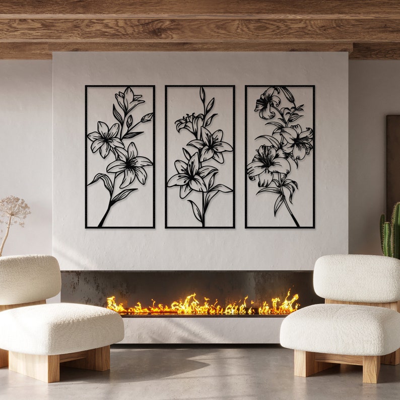 Wall Art Set of 3,
wild flowers decor,
Livingroom Decor,
flower decor,
Spring Flowers Art,
Porch Decor,
Metal Flowers Art,
Nature Wall art,
metal wall decor,
3 Piece Wall Art,
botanical art,
Extra Large Wall Art,
flower wall decor,