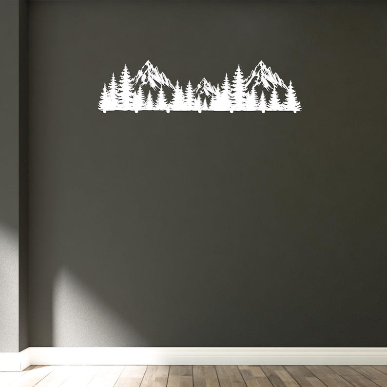 mountain art,
Wall hanger,
metal coat rack,
metal Wall decor,
mountain hook,
entryway coat rack,
coat storage,
hat rack,
mountain forest,
pine tree decor,
coat hook,
robe hook,
coat rack,