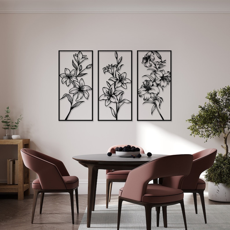 Wall Art Set of 3,
wild flowers decor,
Livingroom Decor,
flower decor,
Spring Flowers Art,
Porch Decor,
Metal Flowers Art,
Nature Wall art,
metal wall decor,
3 Piece Wall Art,
botanical art,
Extra Large Wall Art,
flower wall decor,
