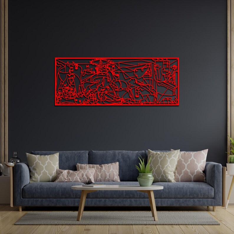 picasso wall decor,
guernica wall art,
picasso guernica,
modern wall decor,
metal artwork,
metal line art,
picasso decor,
aesthetic room decor,
modern art decor,
office art decor,
gallery wall set,
mid century modern,
trendy wall art,