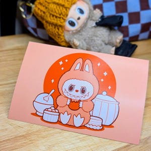 The Monsters Labubu Exciting Macaron Cookie 4x6 Art Print