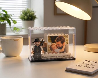 Custom Best Dad Ever Building Blocks,Personalized Father’s Day Gift Brick Minifigure with Photo, Father’s Day Gift from Kids,Gifts for dad