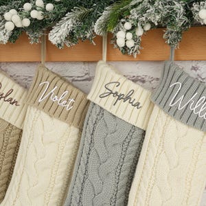 Custom Christmas Knitted Stocking,2025 Christmas Stockings With Name,Personalized Embroidered Christmas Stockings,Family Christmas Stockings
