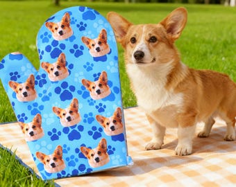 Custom Dog Face Oven Mitt: Personalized Pet Portrait Kitchen Gift