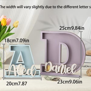 Personalized Letter Piggy Bank: Wooden Initial Coin Bank, Kids Keepsake, Easter gifts for children image 9
