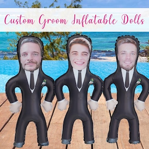 Fun Custom Bachelorette Ideas Gift for Bride,Groom Blow Up Doll,Bachelorette Party Gift,Printed Face Inflatable ManCustom Groom Blow Up Doll