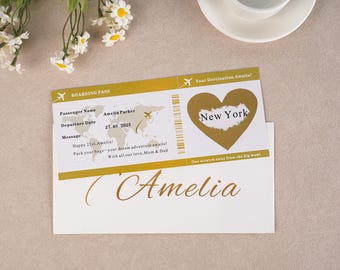 Personalized Scratch Off Boarding Pass: Surprise Holiday Reveal Gift