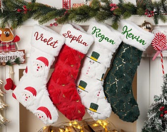 Personalized Embroidered Christmas Stocking: Custom Knit Family Holiday Decor