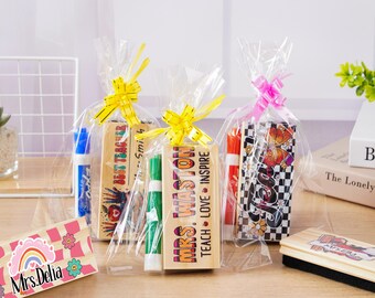 Personalisierter Lehrer Kreidetafel Radiergummi mit Marker, individuelles Namensgeschenk