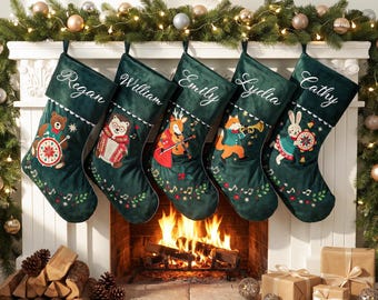 Personalized Velvet Christmas Stockings, Custom Family Stockings with Name, Holiday Decorations ,2026 Christmas Gift