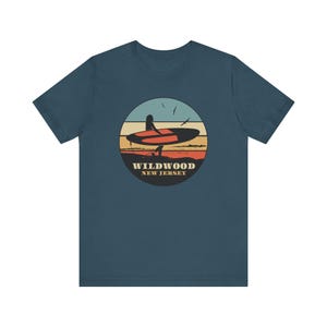 Camiseta vintage de surfista de Wildwood, Nueva Jersey Deep Teal