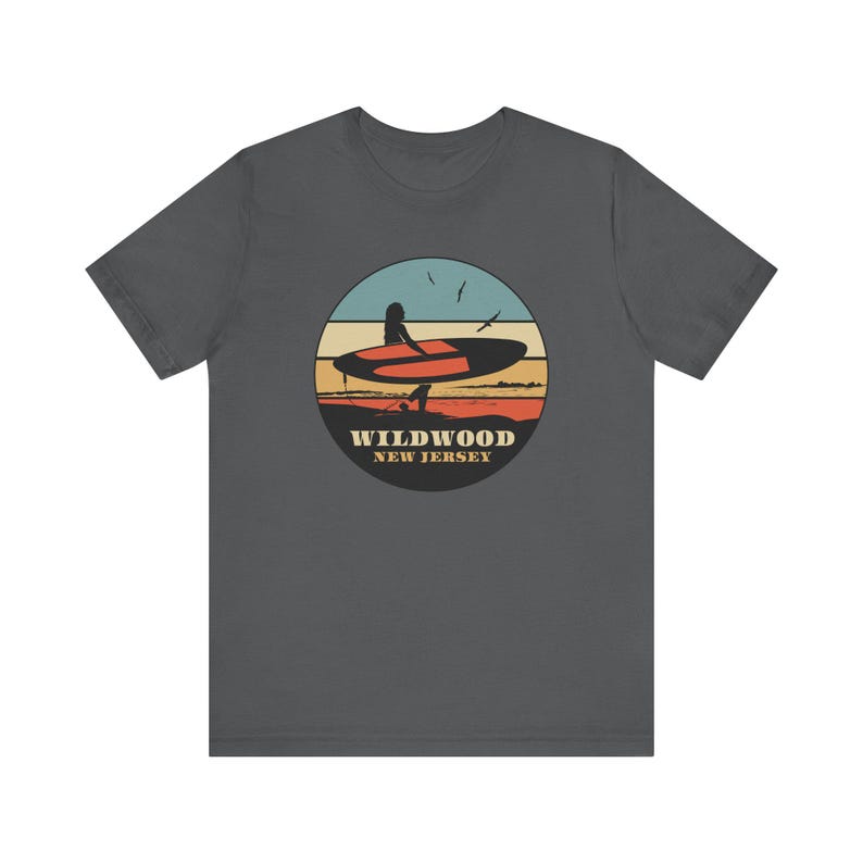 Camiseta vintage de surfista de Wildwood, Nueva Jersey Asphalt