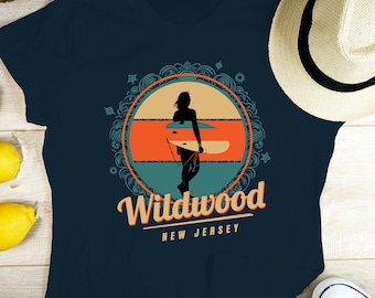 Wildwood New Jersey Surfer T-Shirt, Vintage Style