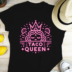 Taco Queen Tee - Fun Unisex Jersey Short Sleeve, Taco Lover Gift, Birthday Tee, Foodie Fashion, Casual Wear