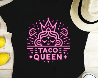 Camiseta Taco Queen: Jersey unisex de manga corta - Regalo para amantes de la comida
