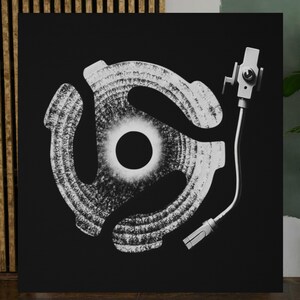 Vinylplaat kunst aan de muur, uitgerekt mat canvas, wanddecoratie, platenkunst, cadeau-ideeën vinylplaat, vinylplaat muziekkunst, platen afdrukken, bar