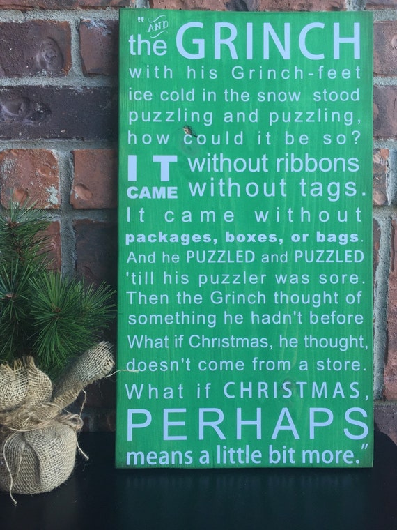 Grinch Weihnachten Holz Schild Grün Grinch Zeichen Etsy