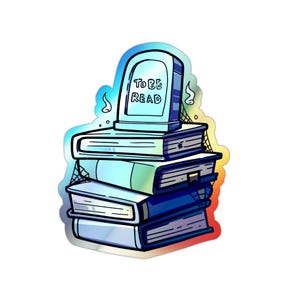 Holografische TBR-grafsteensticker voor boekenliefhebbers - laptop, planner, waterflesdecor: aangepaste vinylsticker met regenboogeffect, 5 maten