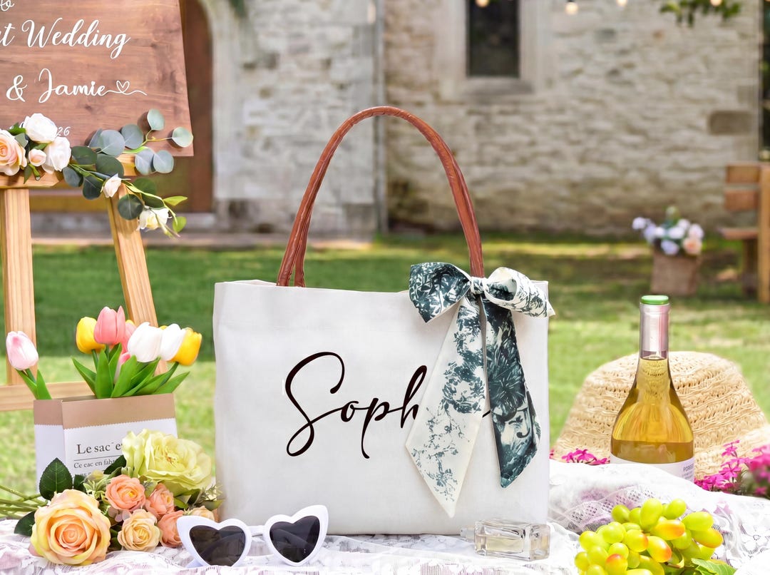 Personalized Bridesmaid Tote Bag/bride Bag/beach Tote Gift/bridesamaid ...
