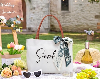 Bolso de mano personalizado para damas de honor/Bolso para la novia/Bolso de playa/Bolso de regalo para damas de honor con nombre/Bolso de playa para damas de honor/Bolso de boda/Regalo para la fiesta nupcial