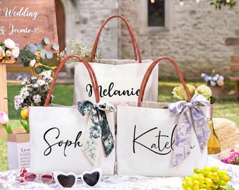 Custom Tote Bag, Bridesmaid Gift, Name Tote Bag, Canvas Tote Bag, Custom Text Tote, Bachelorette Gift, Beach Bag, Gift for Her