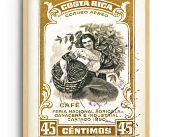 Póster de arte de café de Costa Rica para decoración de pared de cocina, lámina de arte bohemio y lámina retro para decoración de pared de café, arte rústico de cafetería y letrero