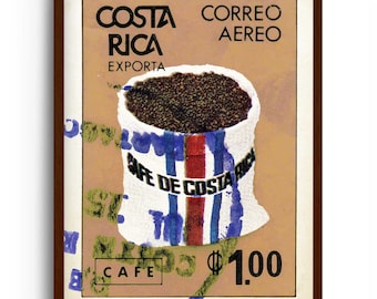 Póster de arte y lámina de café de Costa Rica, decoración de pared para cocina y arte de cafetería, lámina de cafetería y arte de pared para cocina para amantes del café. Regalo ideal.