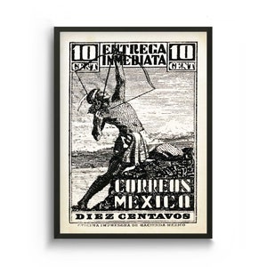 Mexico Wall Art Illustration Print and Mexican Wall Decor, Aztec Art for Spanish Home Decor, Vintage prints of Eclectic Wall Art or Boho Art