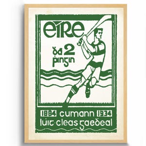 Gälische Athletik Art Print, irische Sportkultur, gälische Spiele von Hurling, Camogie, Fußball, Handball und Rounders. Irland Poster drucken