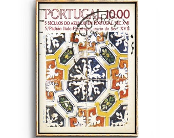 Portuguese Tile Art Poster Print of Azulejo Tile Design from Portugal Art Print, Spanish tile art and Affiche Vintage for Travel poster Art