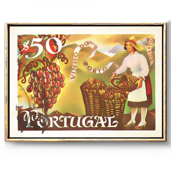 Porto Portugal Wine Gifts of Landscape Wall Art print, Wine Decor and Wine Wall Art print. Portuguese Porto Travel Poster