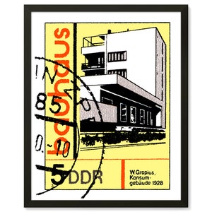 Art Deco Wall Art Poster Print, Bauhaus Architecture Print, Mid Century Modern Wall Art, Illustration art, Vintage Travel Poster, German Art