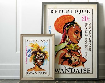 Impression d'art mural africain, art afro-américain, Art fille noire, Rwanda, impression d'art féministe, art rwandais, art mural mode, Black Lives Matter