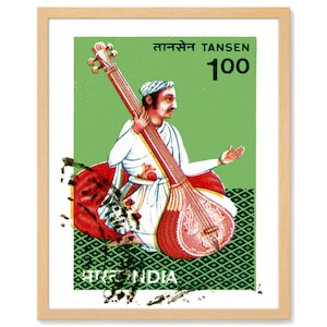 Music Wall Art, Indian Decor, Indian Art, Boho Wall art, India Art, Music Poster, Asian Decor, Yoga Decor, Hindu Wall art