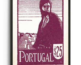 Portuguese Art Print, Vintage Travel Poster (Boho, Mid Century Modern)