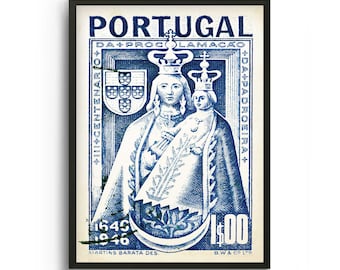 Impression d'art du Portugal et d'art religieux, impression d'art et d'illustrations portugaises, affiche d'art catholique du Portugal, affiche d'art latin vintage