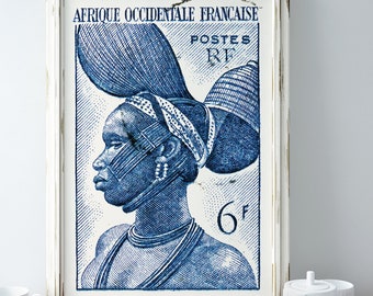 African Wall Art Print, Black African woman Portrait, Black Art, African American Art, African Hairstyles, African home Decor, Boho Wall art