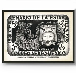 Mexican wall art and Aztec Wall decor for gallery wall of Travel poster prints. Viva Mexico with this Latin wall art illustation.