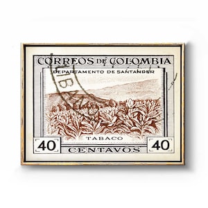Kolumbianische Kunst, Bauernhaus-Wand-Dekor, spanische Kunst, Kolumbien, Mann-Höhlen-Kunst, rustikales Dekor, Geschenke für Männer, Tabak, Zigarren, Vintage Plakatdruck