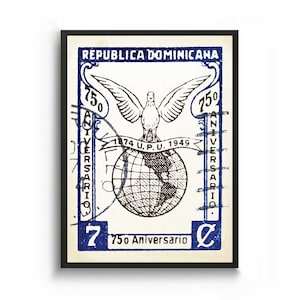 Dominican Republic wall art print, Caribbean art, Bird art print, Tropical art, illustration art, Latin Art, Vintage Poster, Spanish art