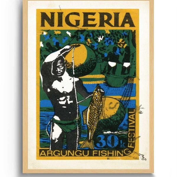 African Art, Nigerian Art, African Man Wall Art, Black Man Print, African American Art, Black art, Afro Centric, Ethnic art, Fishing Art