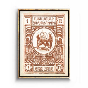 Armenische Kunst, Vintage Plakat von Armenien Steinadler, historischen Hyastan und Stand mit Armenien Wandkunst Druck