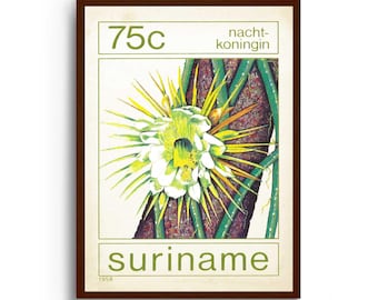 Succulent Cactus Print: Vintage Botanical Poster (Unframed Art)