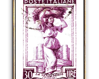 Vintage Italian Wine Art Prints: Italy grape Harvest