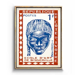 African Wall Art print, African Mask, African Home Decor, African American Art, Black Art, African Woman Wood Carving, African Design