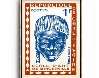 African Wall Art print of African Mask, Africa Home Decor, Black Art of African Wood Carving, African Design for African American Art