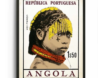Vintage African Wall Art poster print, Black Woman Art prints of African Fashion. Travel poster print for African American Art