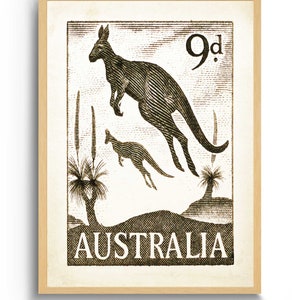 Australischer Kunstdruck eines Kangaroo in der Natur, Aussie Wildlife Wandkunst, Botanischer Druck der Natur Wandkunst, Australien Reise Posterdrucke