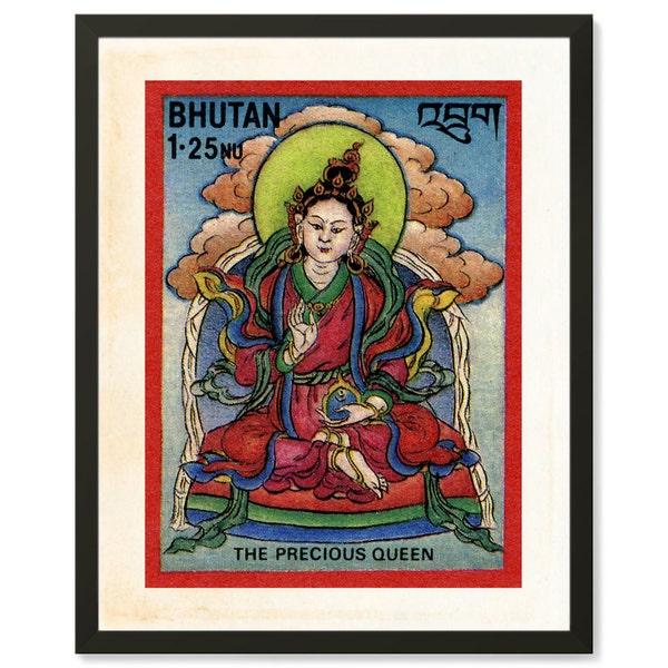 Buddha Wall Art of Bhutan. Buddhist Altar Wall Art and Yoga Art Poster for Meditation Decor. Zen Wall Art or Religious Gifts of Asian Decor