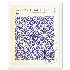 Portugal Tile Art Prints, Blue and White Art, Azulejo Tile, Latin art, Spanish Tile, Kitchen Wall art, Spanish Decor, Travel Poster Prints